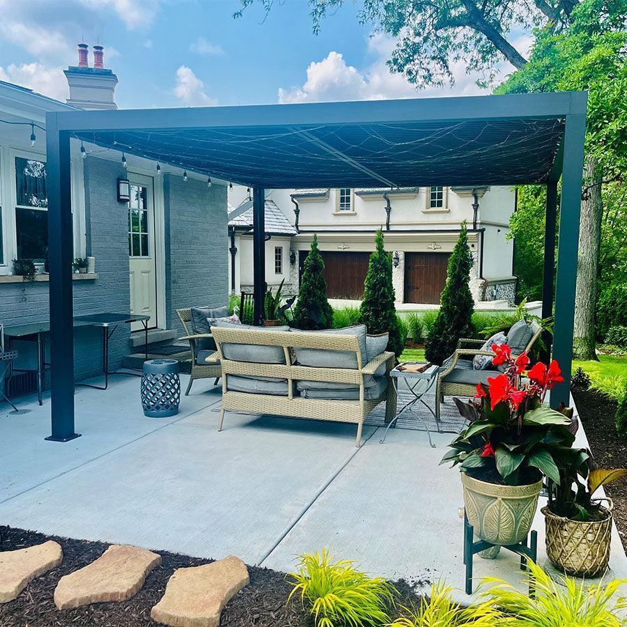 Louvered Pergola Outdoor Aluminum Pergola with Adjustable Roof