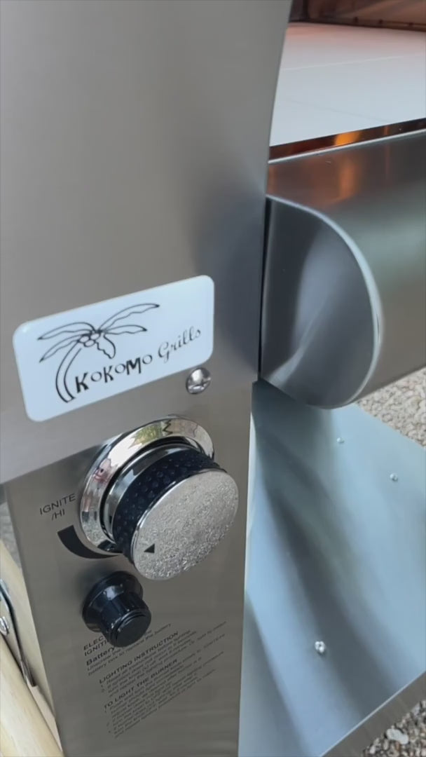 Kokomo 32 Inch Dual Fuel Gas or Wood Fired Stainless Steel Pizza Oven